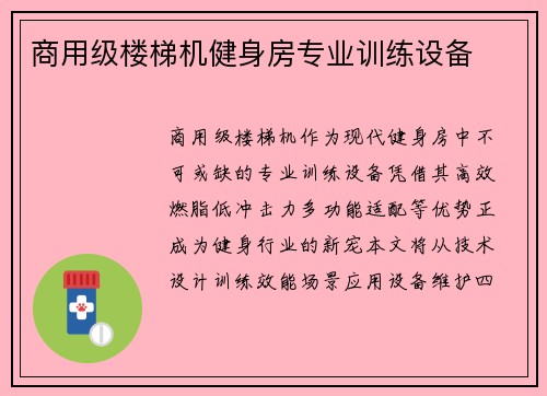 商用级楼梯机健身房专业训练设备